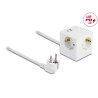 Delock Steckdosenwürfel mit Verlängerungskabel 3-fach mit Kindersicherung und USB PD 3.0 Ladegerät 20 W, 1,5 m Kabel, weiß