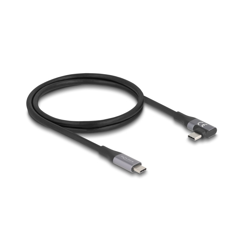 Delock USB 40 Gbps Kabel gewinkelt links / rechts USB PD 3.1 Extended Power Range 240 W 1 m