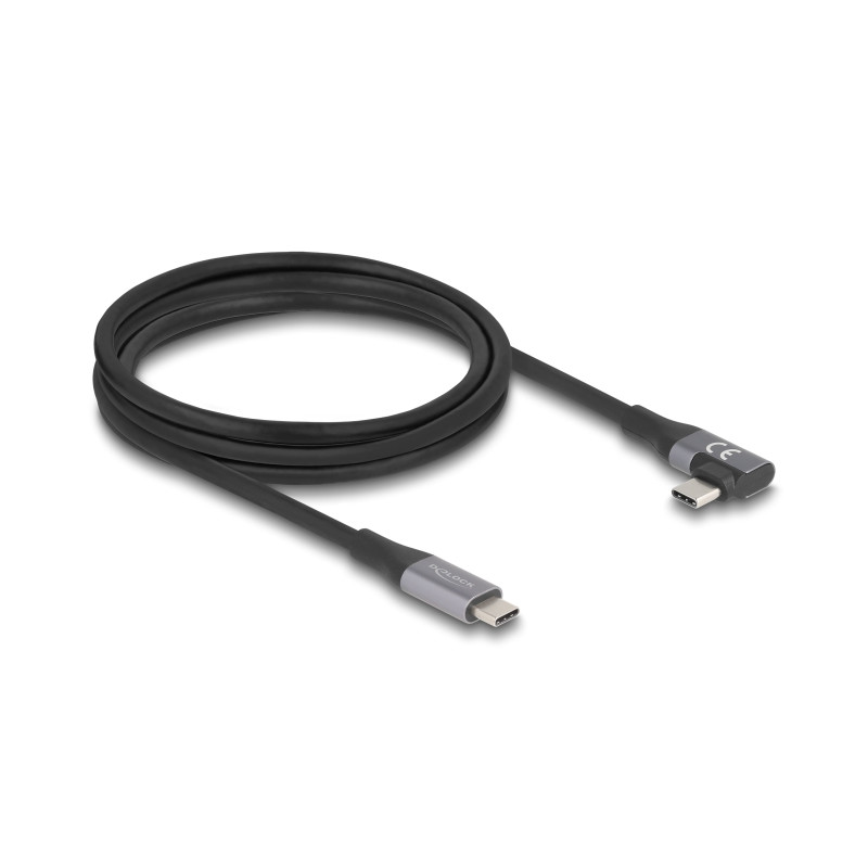 Delock USB 20 Gbps Kabel gewinkelt links / rechts USB PD 3.1 Extended Power Range 240 W 2 m