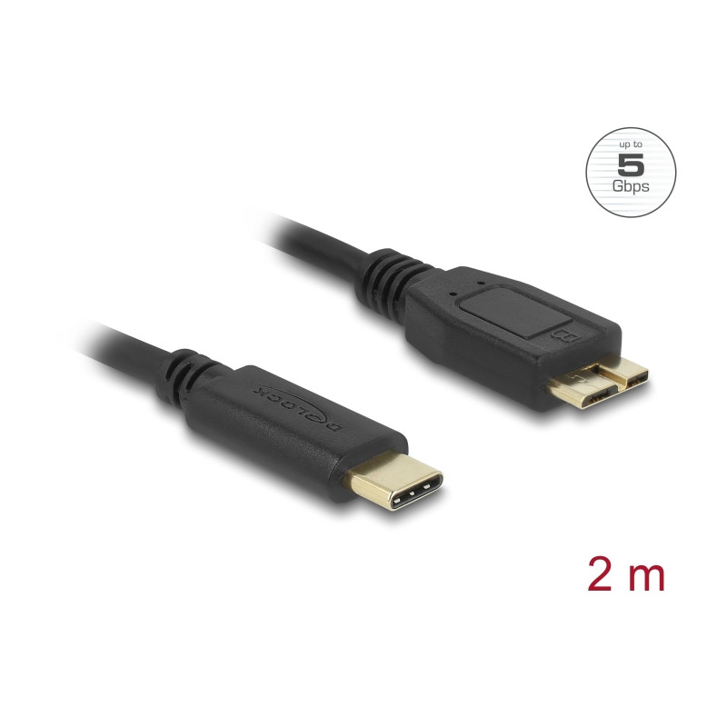 Delock USB 5 Gbps Kabel USB Type-C™ Stecker zu USB Typ Micro-B Stecker 2 m