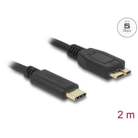 Delock USB 5 Gbps Kabel USB Type-C™ Stecker zu USB Typ Micro-B Stecker 2 m