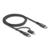 Delock USB Kabel 2 in 1 USB Type-C™ zu USB Type-C™ / Lightning™ für iPhone™ und iPad™ 1 m MFi 60 W