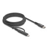 Delock USB Kabel 2 in 1 USB Type-C™ zu USB Type-C™ / Lightning™ für iPhone™ und iPad™ 2 m MFi 60 W