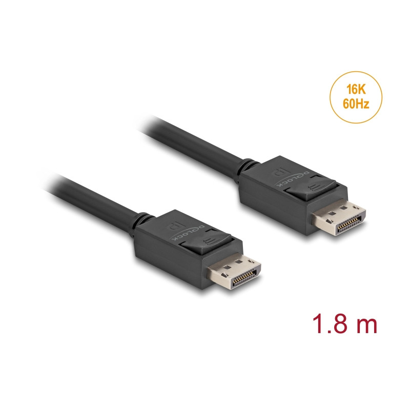 Delock DisplayPort Kabel 16K 60 Hz 80 Gbps 1,8 m