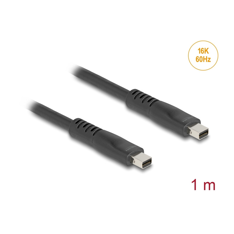 Delock Mini DisplayPort Kabel 16K 60 Hz 80 Gbps 1 m