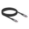 Delock USB 40 Gbps Kabel USB Type-C™ Stecker zu Stecker PD 3.1 240 W E-Marker 2 m grau Metall