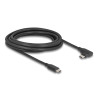 Delock Aktives USB 10 Gbps Kabel USB Type-C™ Stecker zu Stecker gewinkelt links / rechts 3 m 8K PD 60 W mit E-Marker