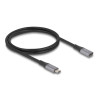 Delock USB 40 Gbps Verlängerungskabel USB Type-C™ Stecker zu Buchse PD 3.1 240 W 1 m grau Metall