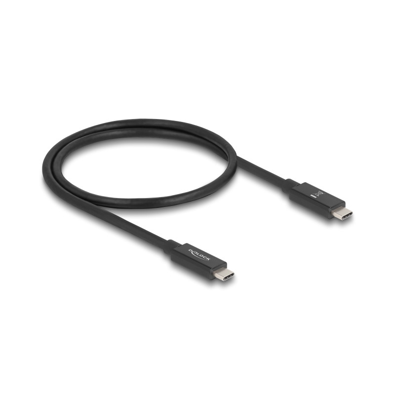Delock USB 80 Gbps Kabel USB Type-C™ Stecker zu Stecker 16K 60 Hz PD 3.1 240 W E-Marker koaxial 0,5 m schwarz