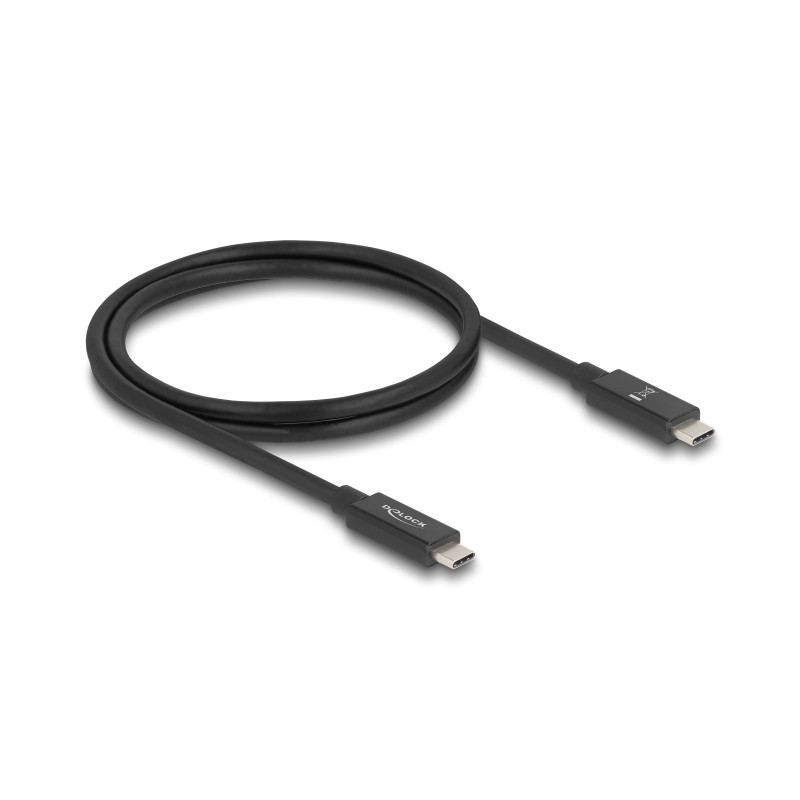 Delock USB 80 Gbps Kabel USB Type-C™ Stecker zu Stecker 16K 60 Hz PD 3.1 240 W E-Marker koaxial 1 m schwarz