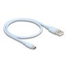 Delock USB 2.0 Kabel USB Typ-A Stecker zu USB Type-C™ Stecker 0,5 m blau Silikon