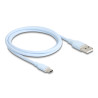 Delock USB 2.0 Kabel USB Typ-A Stecker zu USB Type-C™ Stecker 1 m blau Silikon