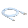 Delock USB 2.0 Kabel USB Typ-A Stecker zu USB Type-C™ Stecker 2,5 m blau Silikon