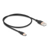 Delock USB 2.0 Kabel USB Typ-A Stecker zu USB Type-C™ Stecker 0,5 m schwarz Silikon