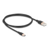 Delock USB 2.0 Kabel USB Typ-A Stecker zu USB Type-C™ Stecker 1 m schwarz Silikon