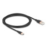 Delock USB 2.0 Kabel USB Typ-A Stecker zu USB Type-C™ Stecker 2,5 m schwarz Silikon
