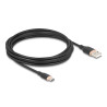 Delock USB 2.0 Kabel USB Typ-A Stecker zu USB Type-C™ Stecker 4 m schwarz Silikon