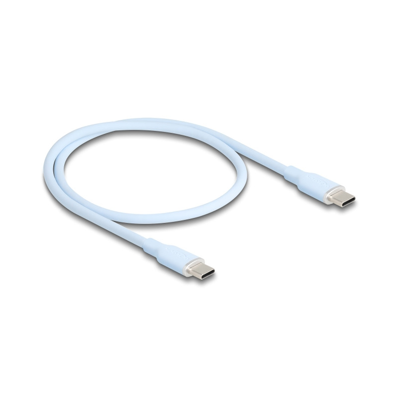 Delock USB 2.0 Kabel USB Type-C™ Stecker zu Stecker PD 3.0 60 W 0,5 m blau Silikon