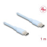 Delock USB 2.0 Kabel USB Type-C™ Stecker zu Stecker PD 3.0 60 W 1 m blau Silikon