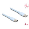 Delock USB 2.0 Kabel USB Type-C™ Stecker zu Stecker PD 3.0 60 W 4 m blau Silikon