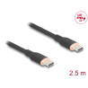 Delock USB 2.0 Kabel USB Type-C™ Stecker zu Stecker PD 3.0 60 W 2,5 m schwarz Silikon
