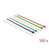 Delock Kabelbinder farbig L 200 x B 3,6 mm 100 Stück