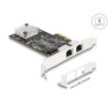 Delock PCI Express x2 Netzwerkkarte 5 Gigabit LAN 2 x RJ45 RTL8126