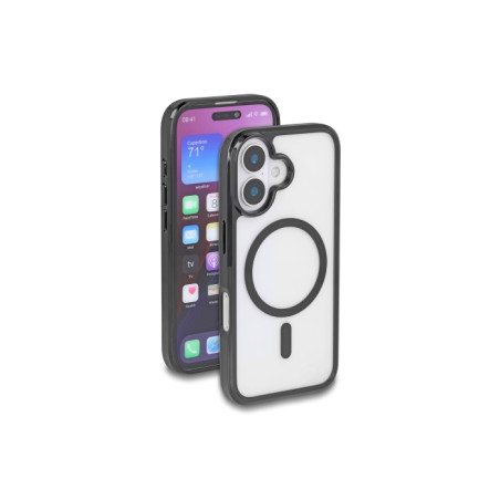 Delock Schutzhülle für iPhone 16 kompatibel mit MagSafe transparent-schwarz