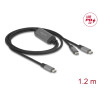 Delock USB-C™ Y-Kabel 1 x Stecker zu 2 x Stecker PD 3.0 100 W Intelligente Stromaufteilung 1,2 m