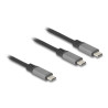 Delock USB-C™ Y-Kabel 1 x Stecker zu 2 x Stecker PD 3.0 100 W Intelligente Stromaufteilung 1,2 m