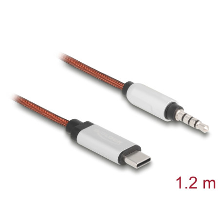 Delock AUX Kabel USB Type-C™ Stecker zu Klinkenstecker 3,5 mm 4 Pin 1,2 m