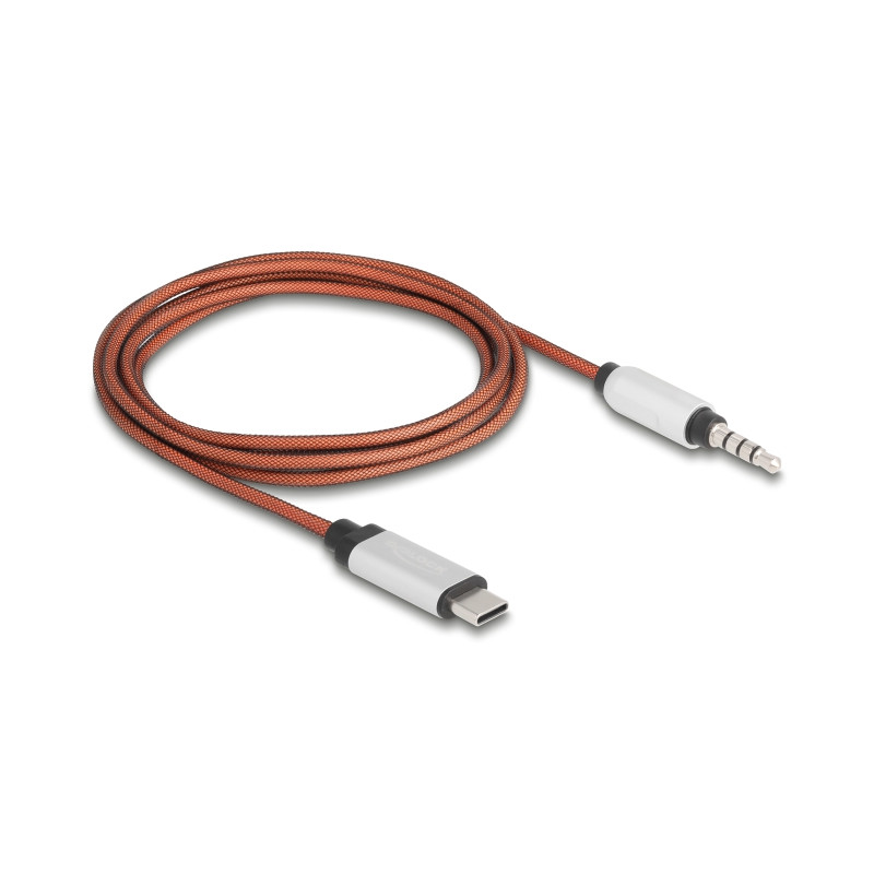 Delock AUX Kabel USB Type-C™ Stecker zu Klinkenstecker 3,5 mm 4 Pin 1,2 m
