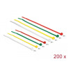 Delock Kabelbinder farbig L 100 x B 2,5 mm + L 200 x B 3,6 mm 200 Stück