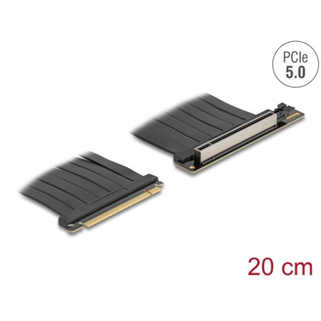 Delock Riser Karte PCI Express 5.0 x16 Stecker zu x16 Slot mit Kabel 20 cm