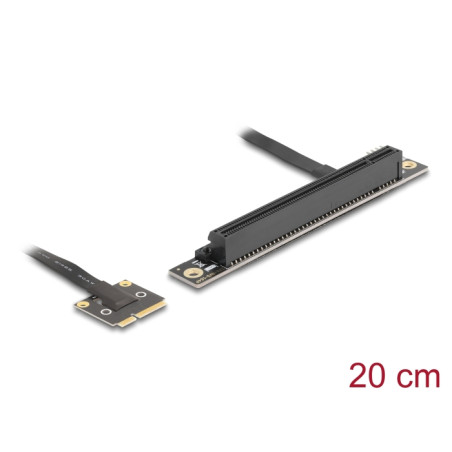 Delock Adapter Mini PCIe Stecker zu PCIe 3.0 x16 Slot 90° gewinkelt mit Kabel 20 cm
