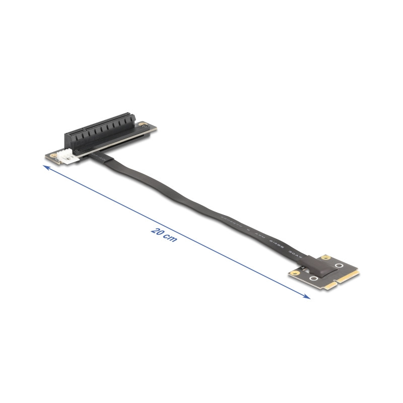 Delock Adapter Mini PCIe Stecker zu PCIe 3.0 x8 Slot 90° gewinkelt mit Kabel 20 cm