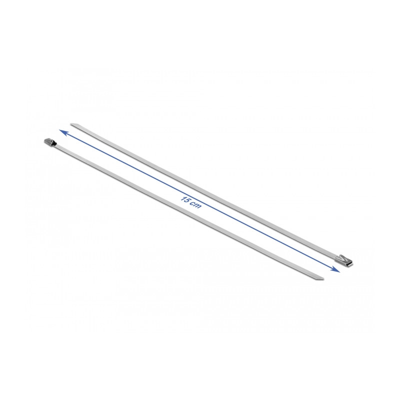 Delock Edelstahlkabelbinder L 150 x B 4,6 mm 20 Stück