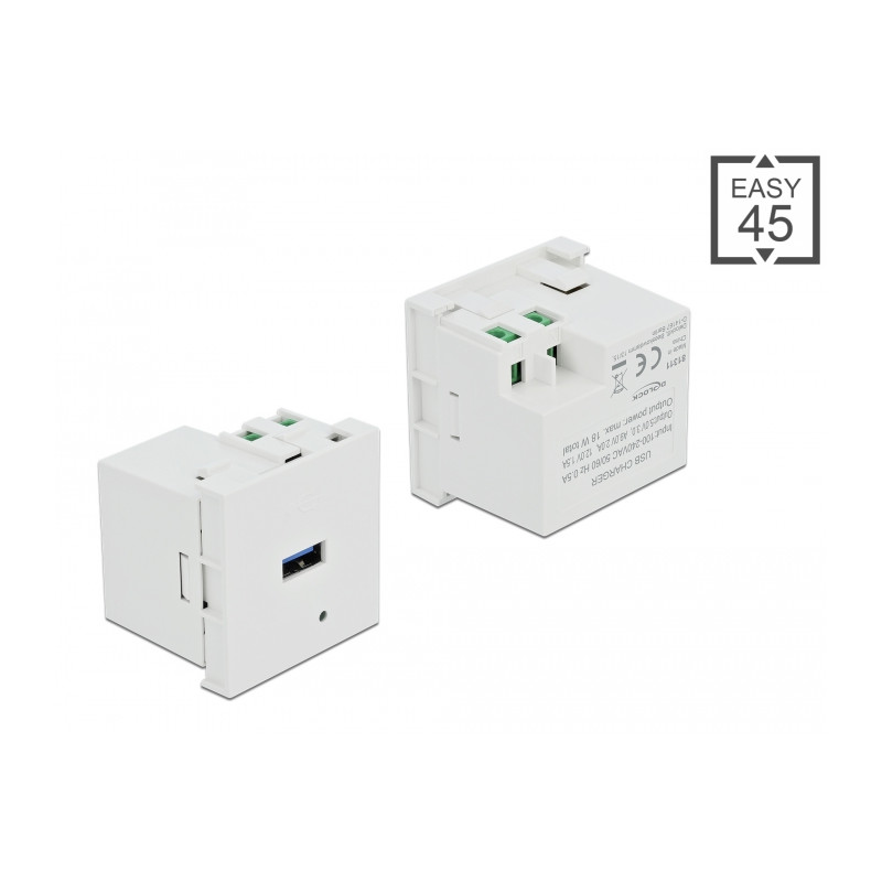 Delock Easy 45 USB Ladeportmodul 1 x USB Typ-A 18 W