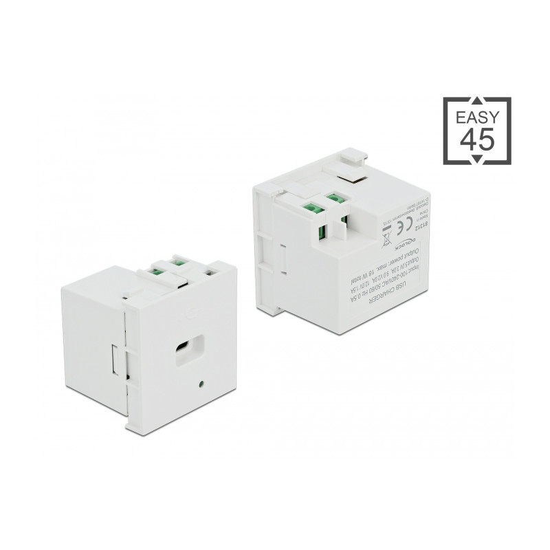 Delock Easy 45 USB Ladeportmodul 1 x USB Type-C™ PD 18 W