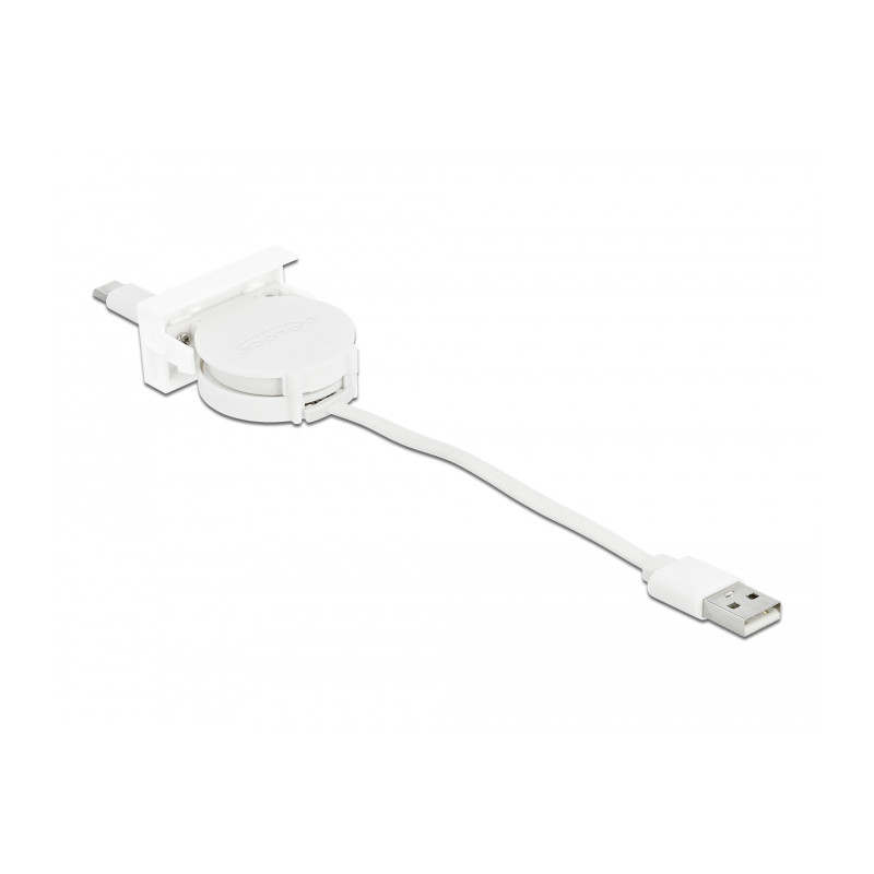 Delock Easy 45 Modul USB 2.0 Ausrollkabel USB Typ-A zu USB Type-C™ weiß