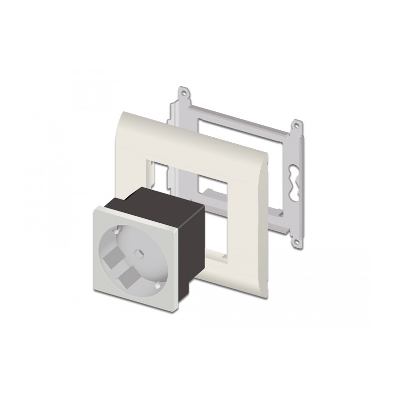 Delock Easy 45 Schutzkontakt-Steckdose 45°-Anordnung 45 x 45 mm 10 Stück