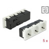 Delock Easy 45 Schutzkontakt-Steckdose 3-fach 45°-Anordnung 45 x 45 mm 5 Stück