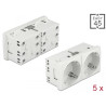 Delock Easy 45 Schutzkontakt-Steckdose 45°-Anordnung 2-fach erweiterbar 45 x 45 mm 5 Stück