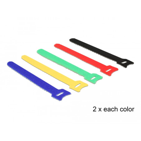 Delock Klett-Kabelbinder farbig L 150 x B 12 mm 10 Stück