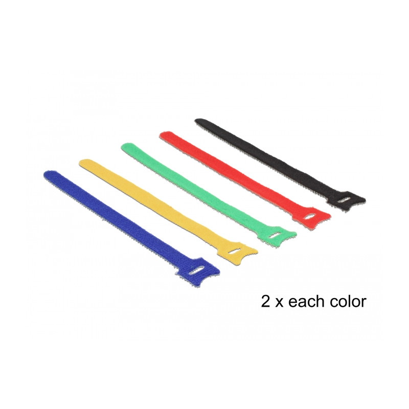 Delock Klett-Kabelbinder farbig L 200 x B 12 mm 10 Stück
