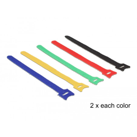 Delock Klett-Kabelbinder farbig L 200 x B 12 mm 10 Stück