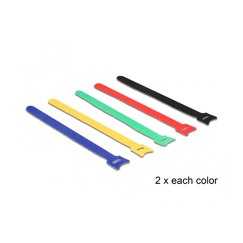 Delock Klett-Kabelbinder farbig L 240 x B 12 mm 10 Stück