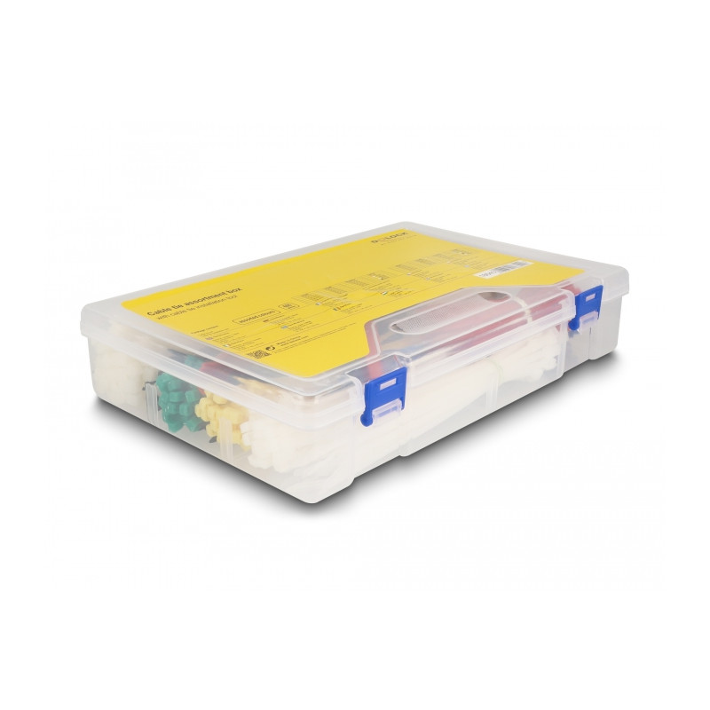 Delock Kabelbinder Sortimentsbox mit Kabelbinderzange 600-teilig farbig