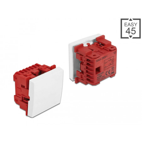 Delock Easy 45 Wippschalter 2-polig, 45 x 45 mm, weiß