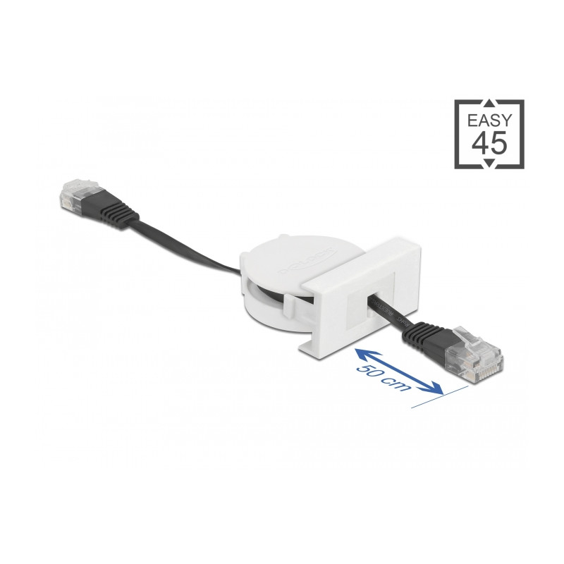 Delock Easy 45 Modul Netzwerk Aufrollkabel RJ45 Cat.5e schwarz